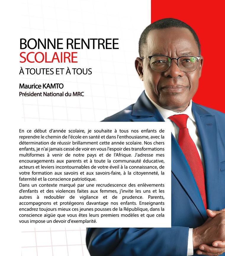 Rentrée scolaire au Cameroun : Maurice Kamto mise sur la jeunesse mais sonne l’alerte sécuritaire